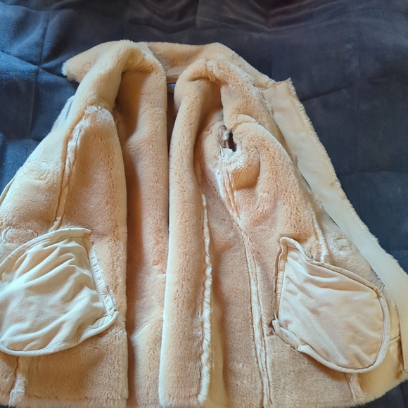 Ann Taylor Jacket Womens Small Tan Beige Suede Coat Outdoor Gorp - Picture 5 of 7